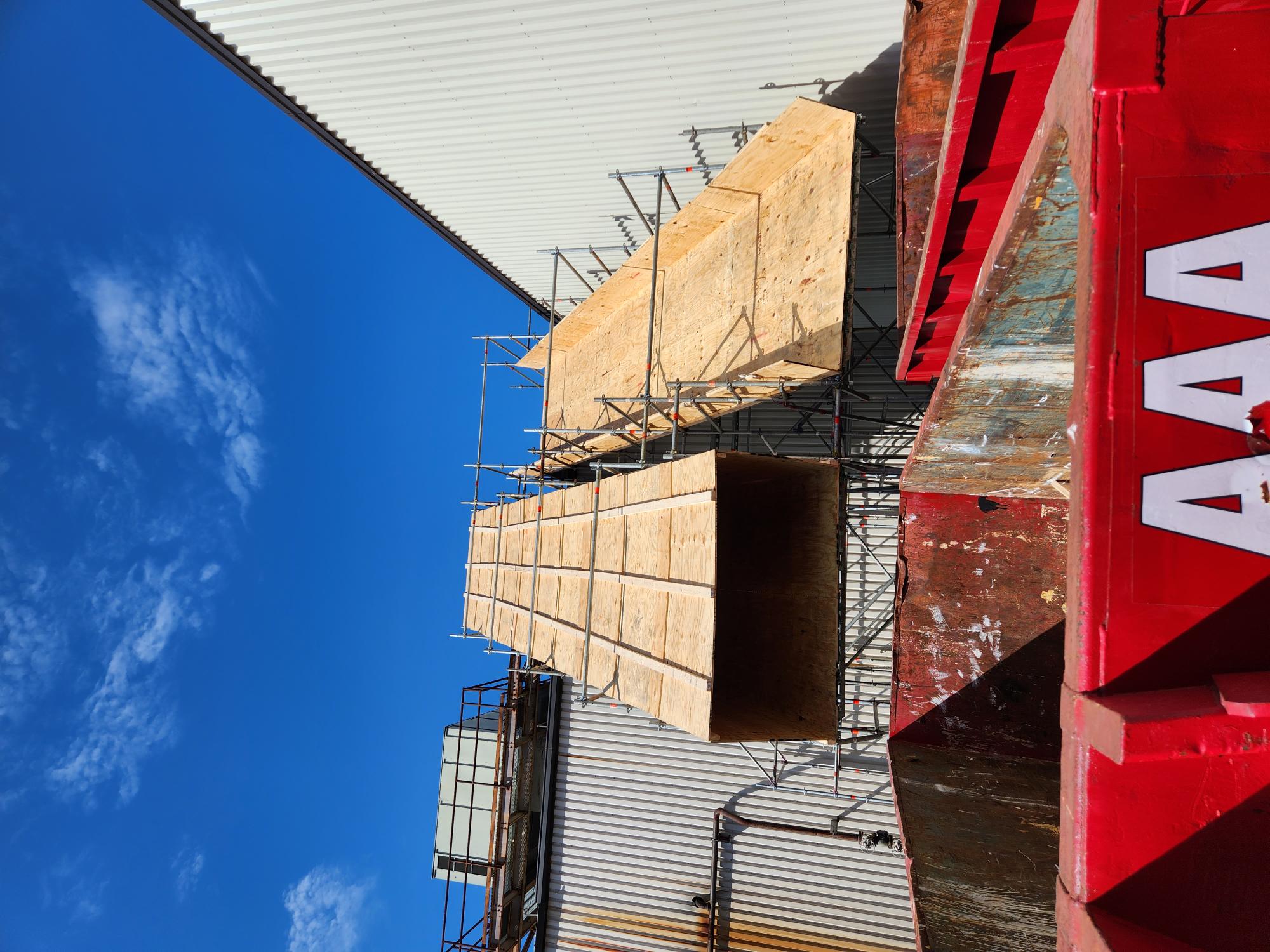 Completed scaffold access example in a commercial or industrial setting
